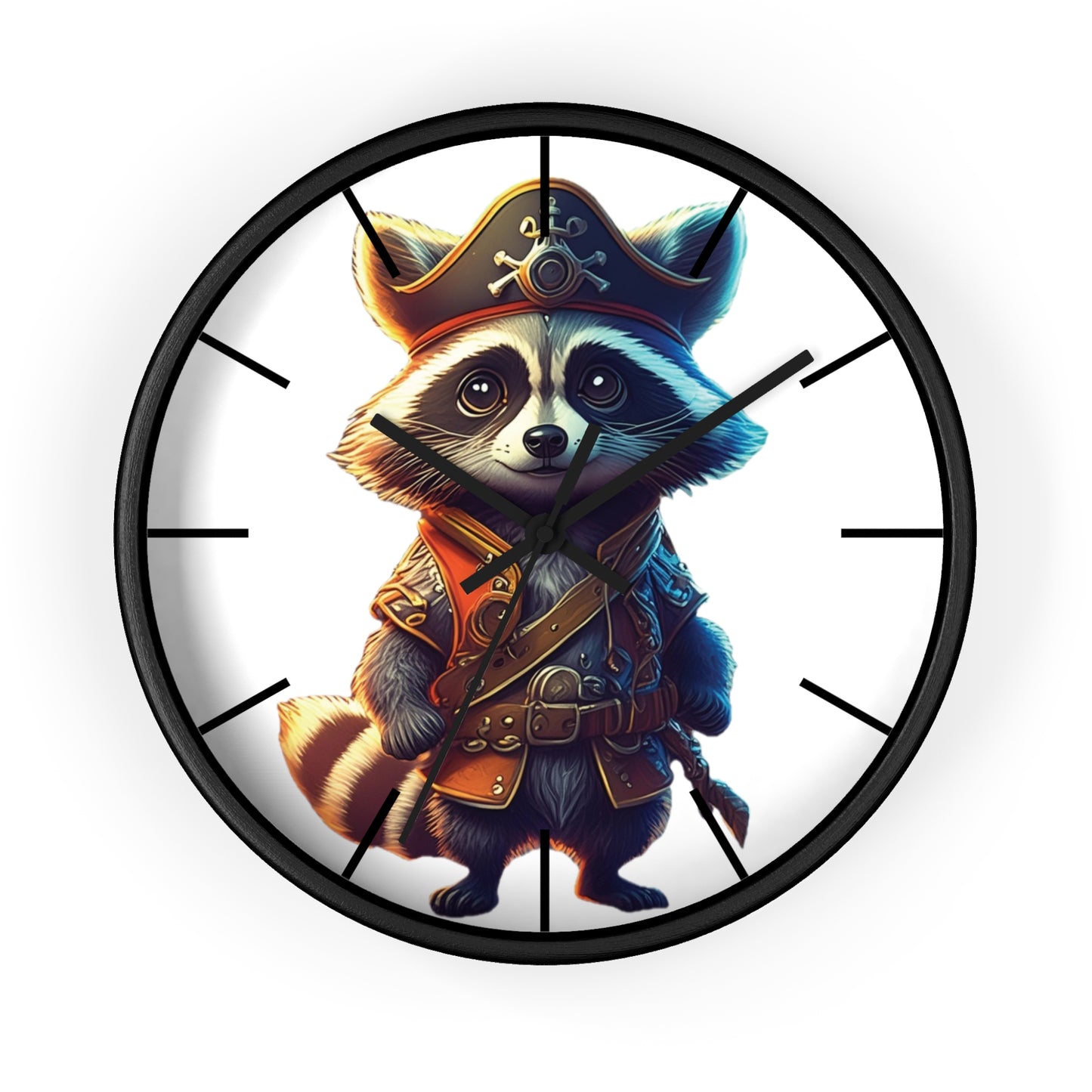 Raccoon Pirate Wall Clock