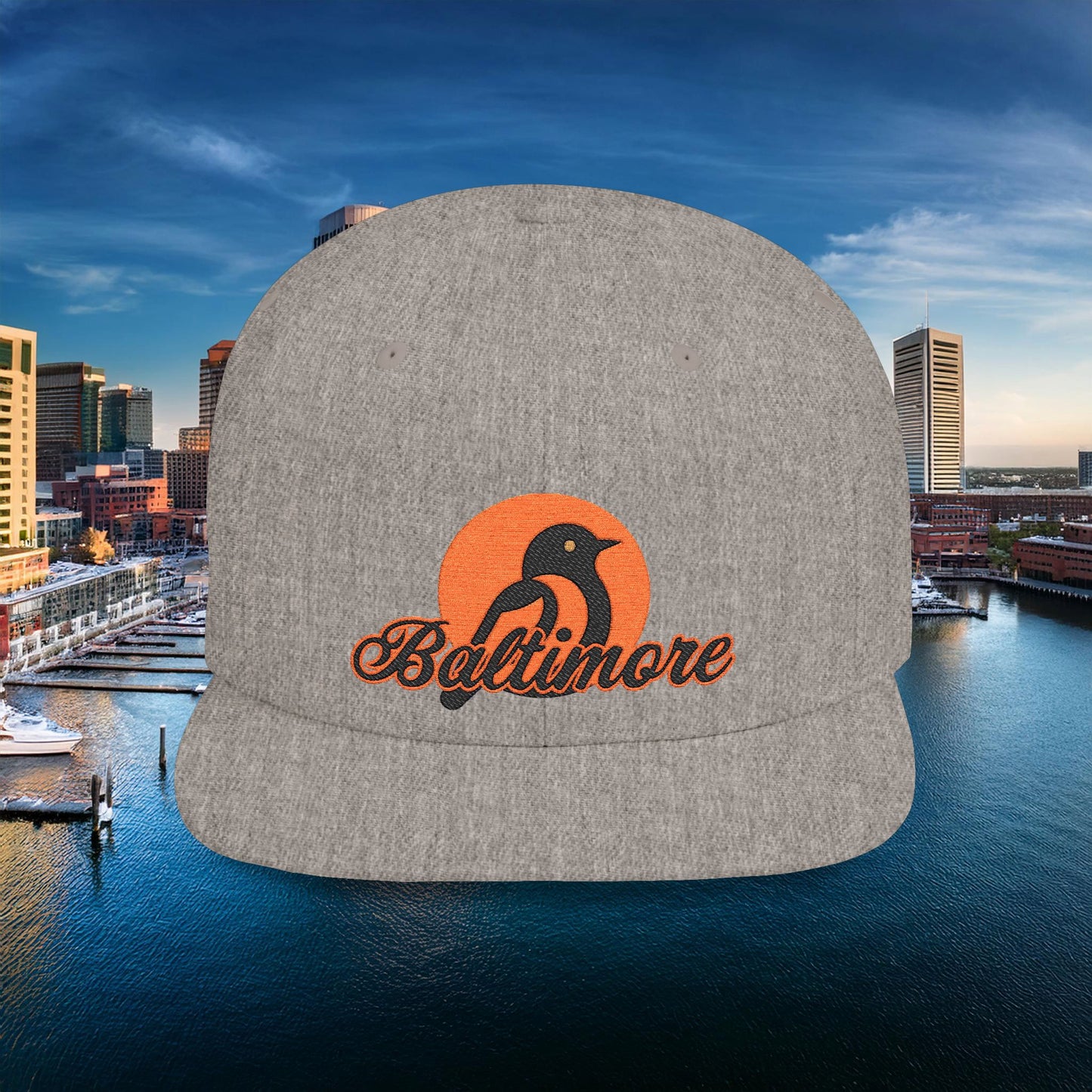 Baltimore Oriole Flat Bill Snapback
