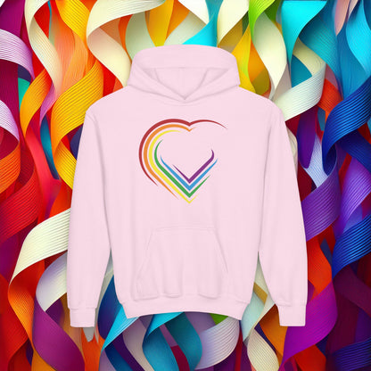 Rainbow Heart Youth Hoodie