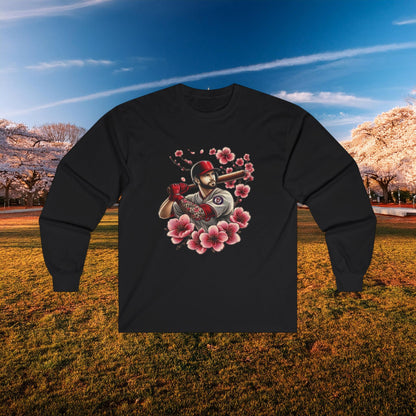 Washington Baseball Cherry Blossom Player Long Sleeve Tee