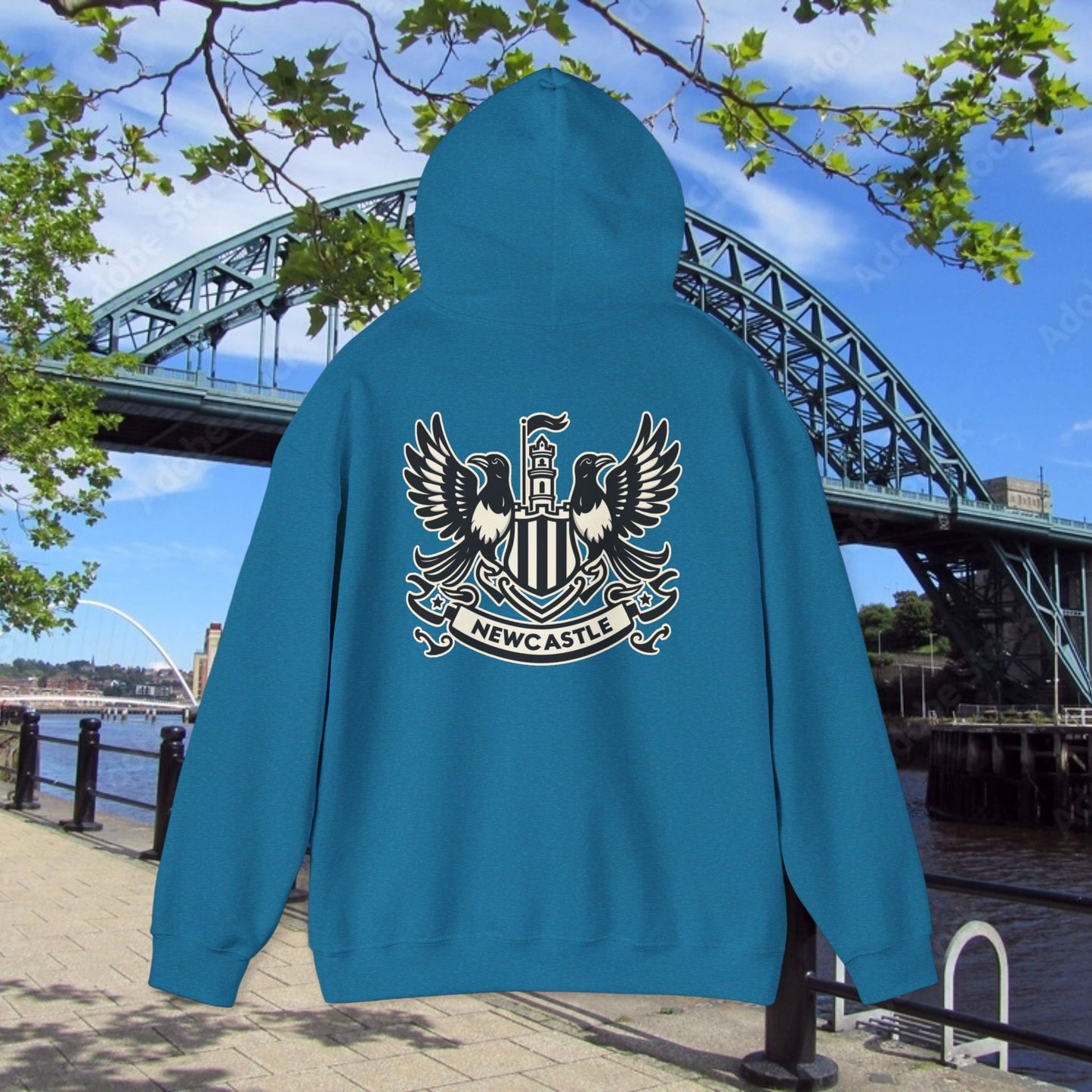 Newcastle United B&W Crest Hoodie