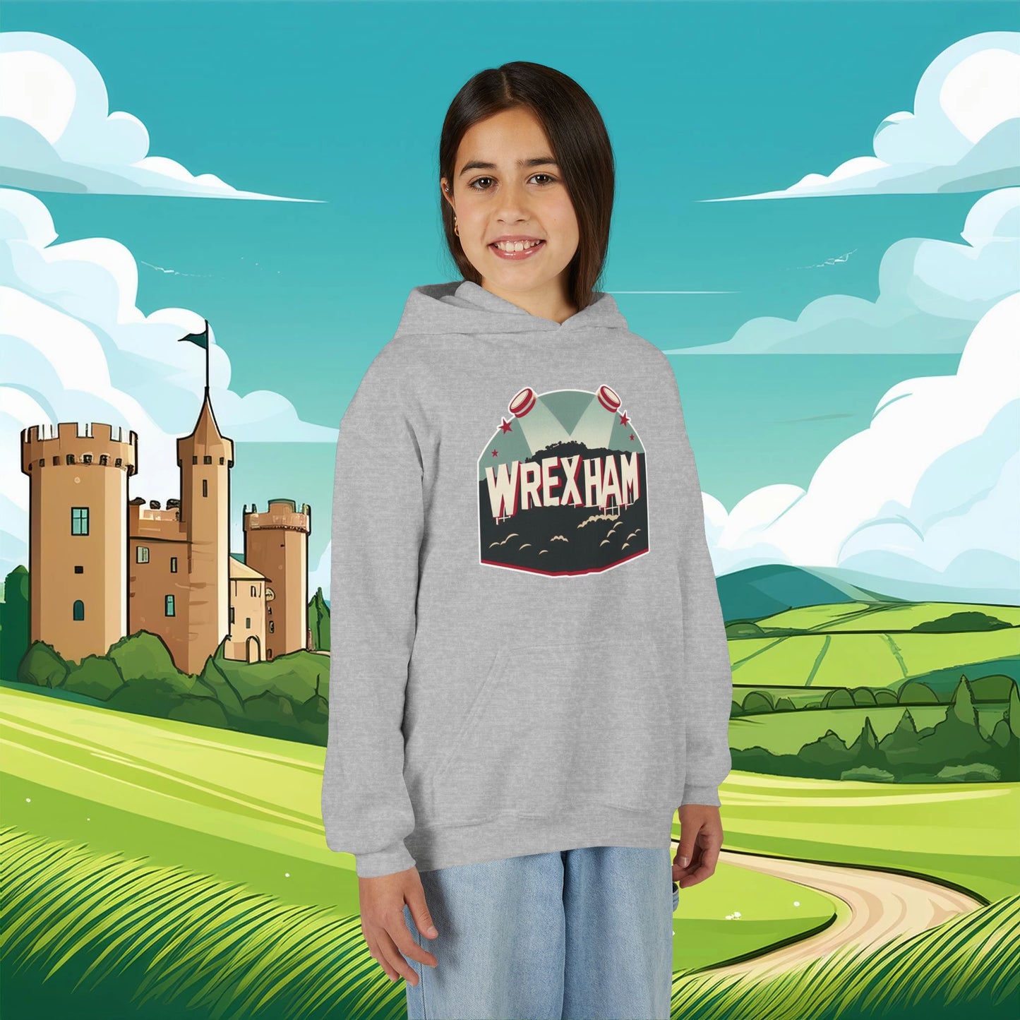 Wrexham Hollywood Sign Youth Hoodie