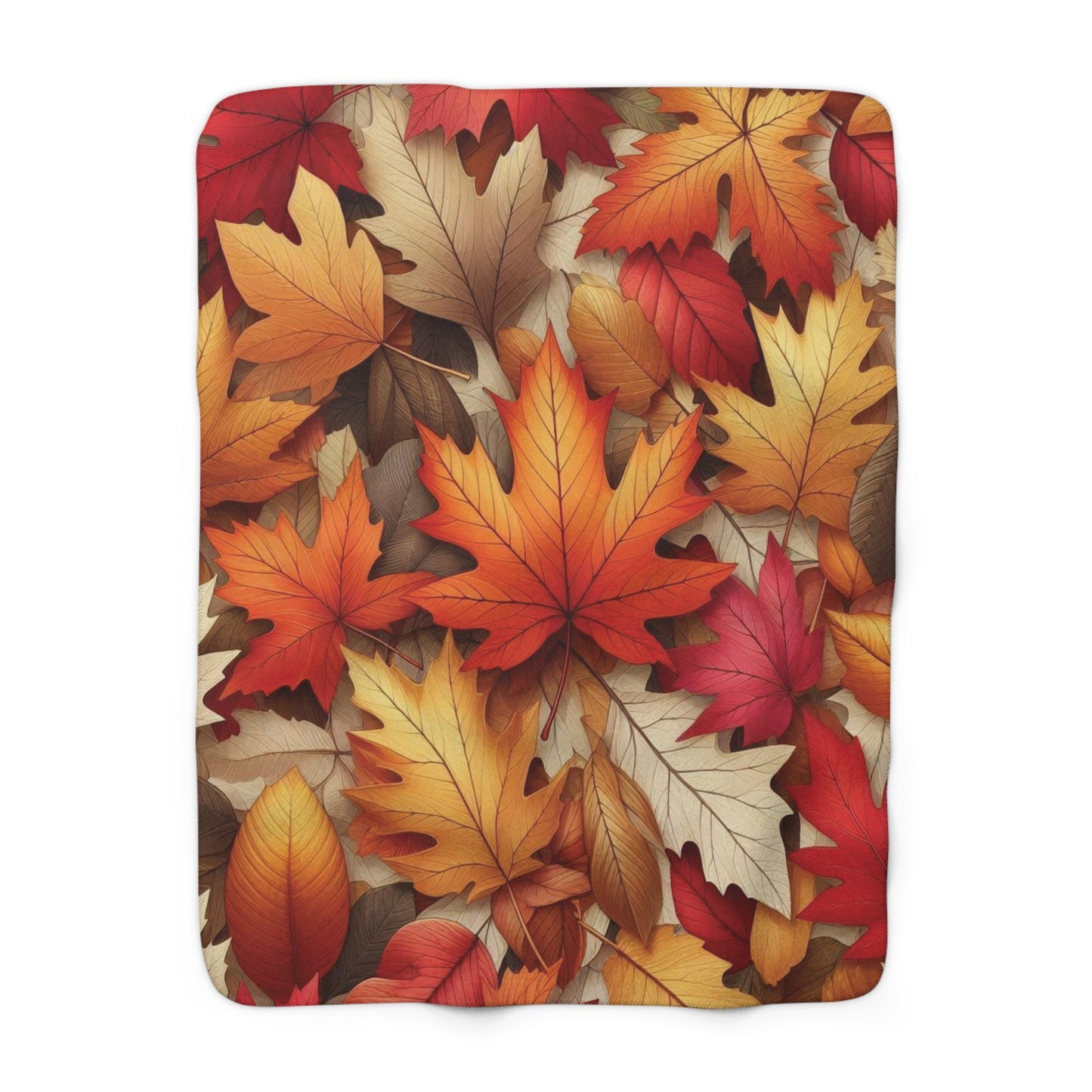 Autumn Leaves Sherpa Fleece Blanket