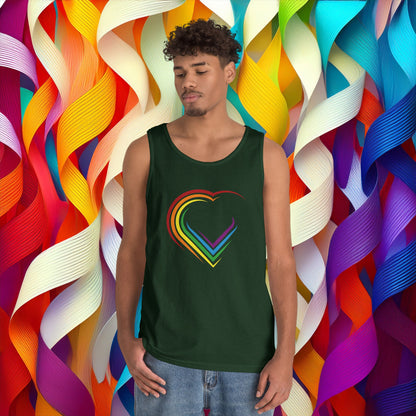 Rainbow Heart Unisex Tank Top
