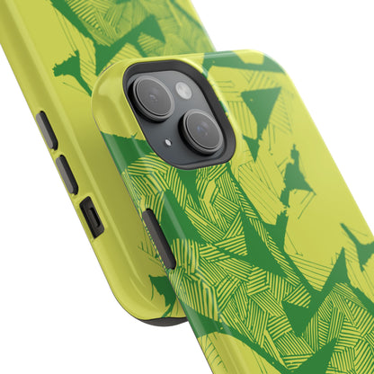 Electric Green and Gold Impact-Resistant Phone Case