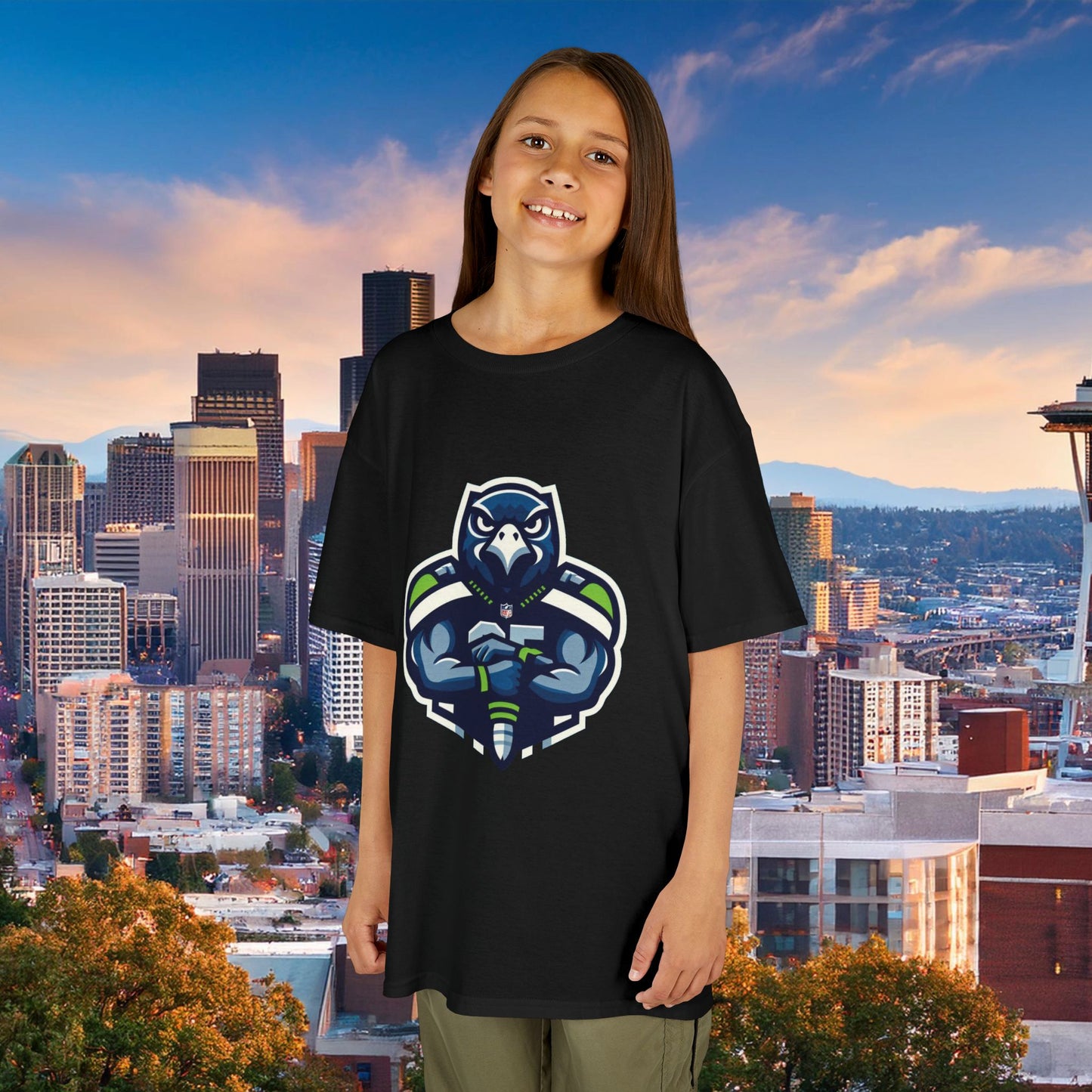 Seattle Football Player Kids Tee