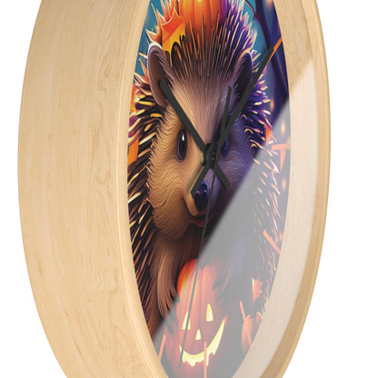 Halloween Hedgehog Wall Clock