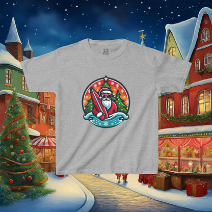 Catching Waves Santa Kids Tee