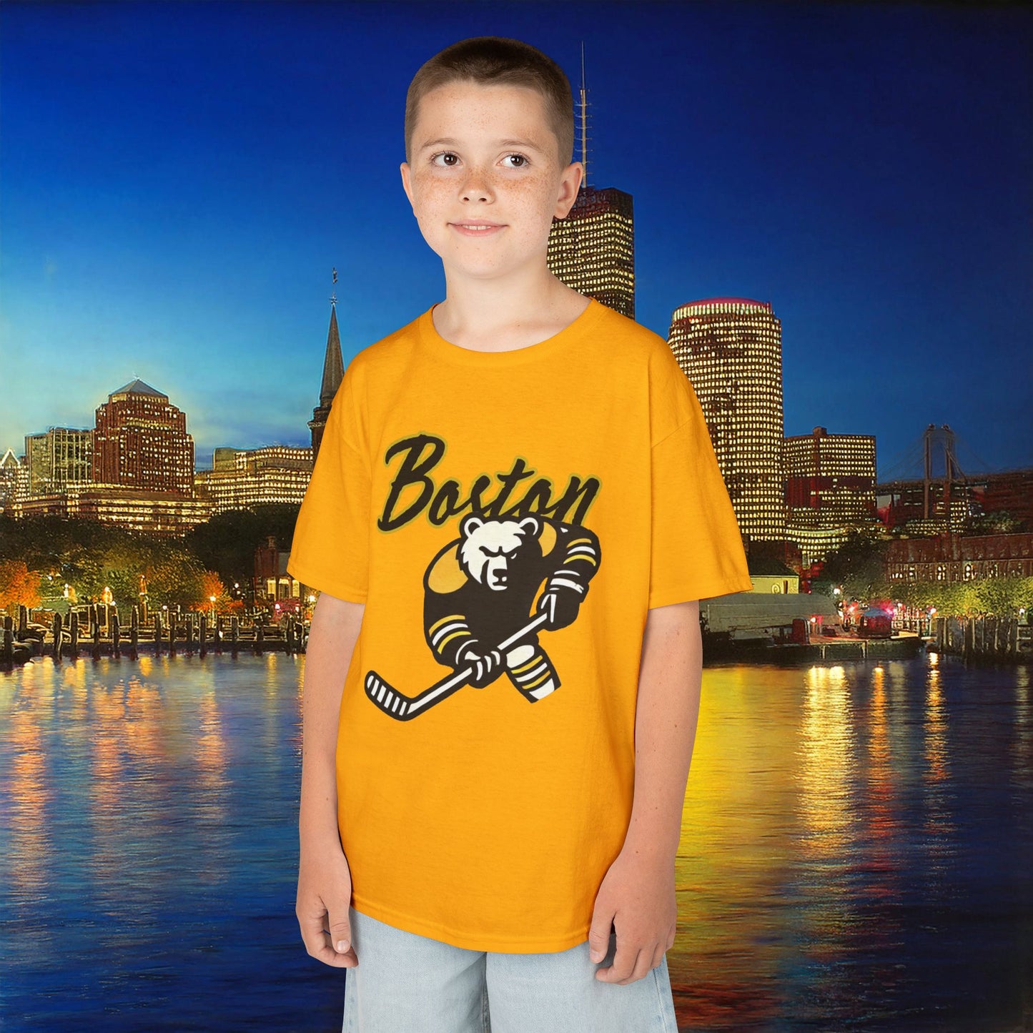 Boston Hockey Bear Kids Tee