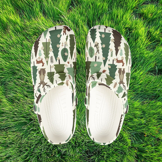 Forest Pattern Foam Clogs