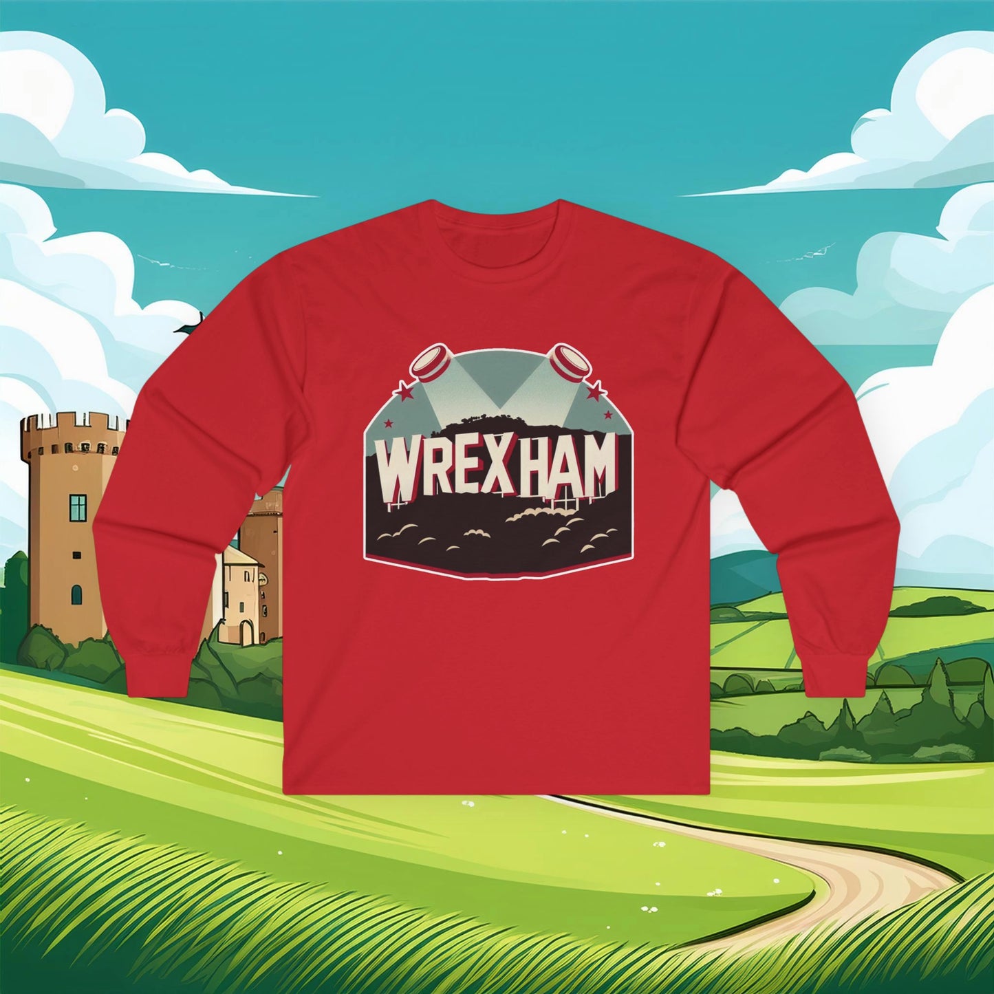 Wrexham Hollywood Sign Long Sleeve Tee