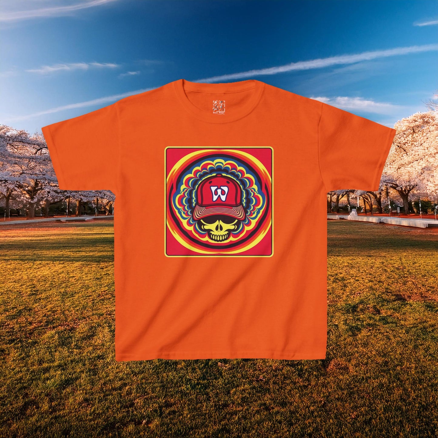 Psychedelic Funky W Skull Kids Tee