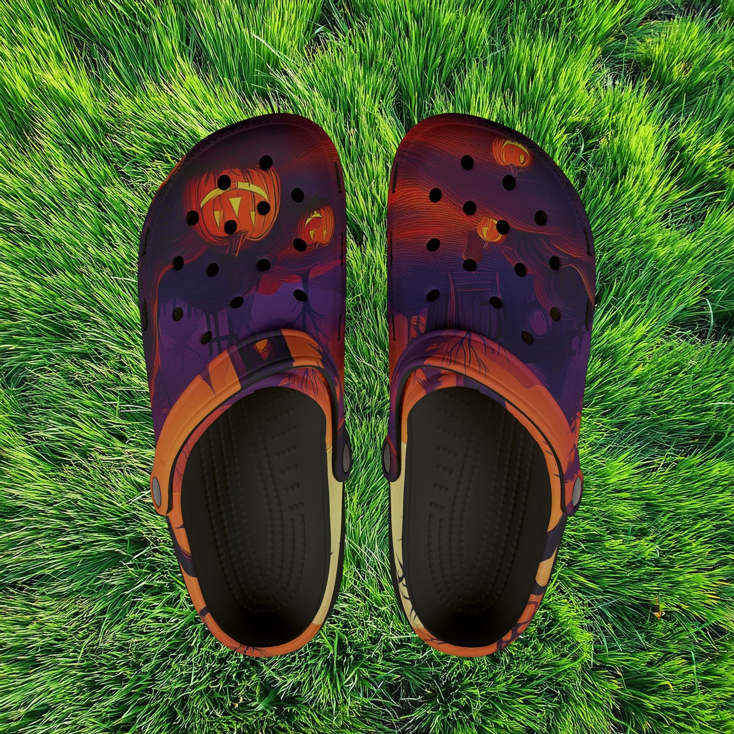 Jack-O'-Lantern Halloween Foam Clogs