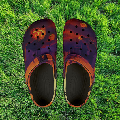Jack-O'-Lantern Halloween Foam Clogs