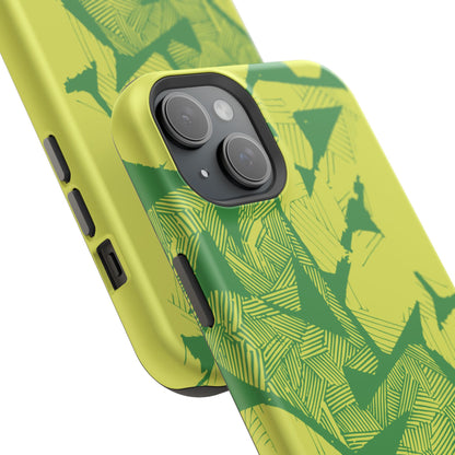 Electric Green and Gold Impact-Resistant Phone Case