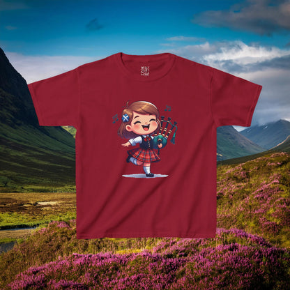 Scotland Piper Lassie Kids Tee