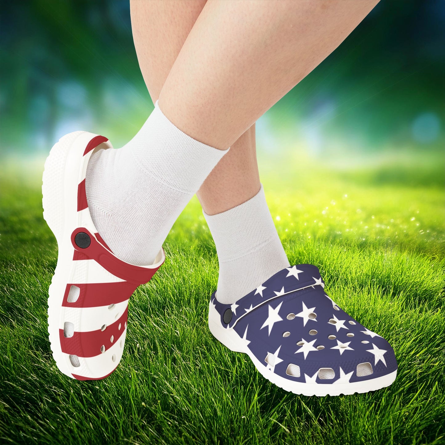 American Flag Foam Clogs