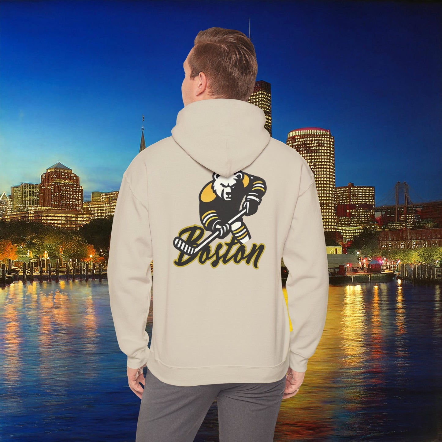 Boston Hockey Bear Hoodie