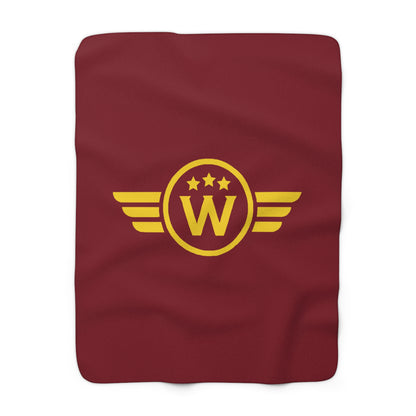 Washington DC Football Logo Sherpa Fleece Blanket