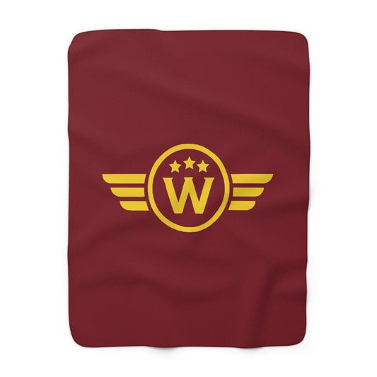 Washington DC Football Logo Sherpa Fleece Blanket