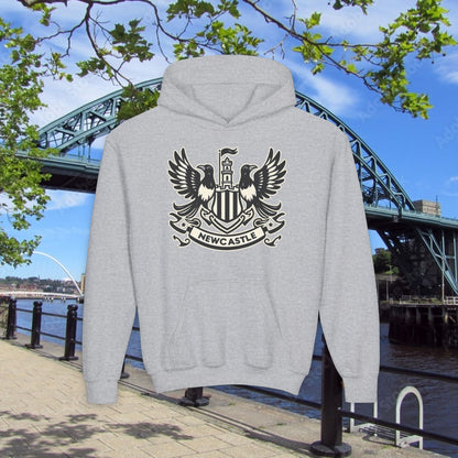 Newcastle United B&W Crest Youth Hoodie