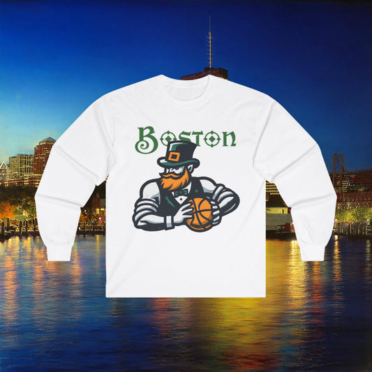 Boston Basketball Design Long Sleeve Tee