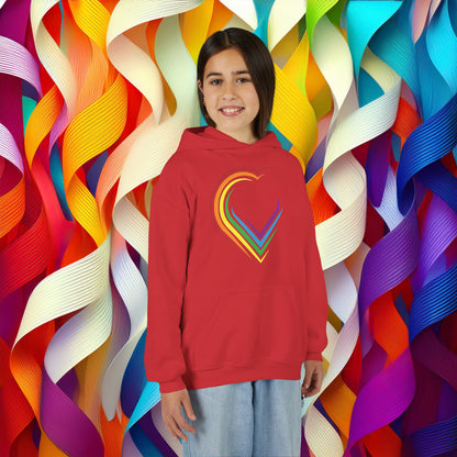 Rainbow Heart Youth Hoodie