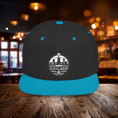 Chicago Black & White Baseball Flat Bill Snapback