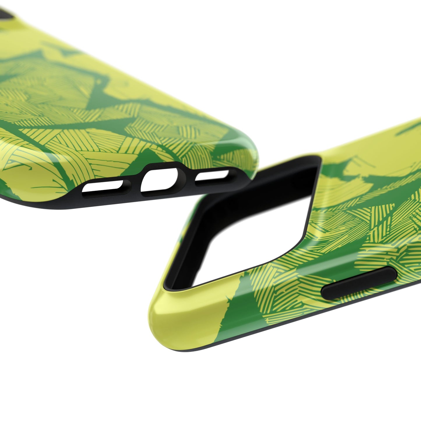 Electric Green and Gold Impact-Resistant Phone Case