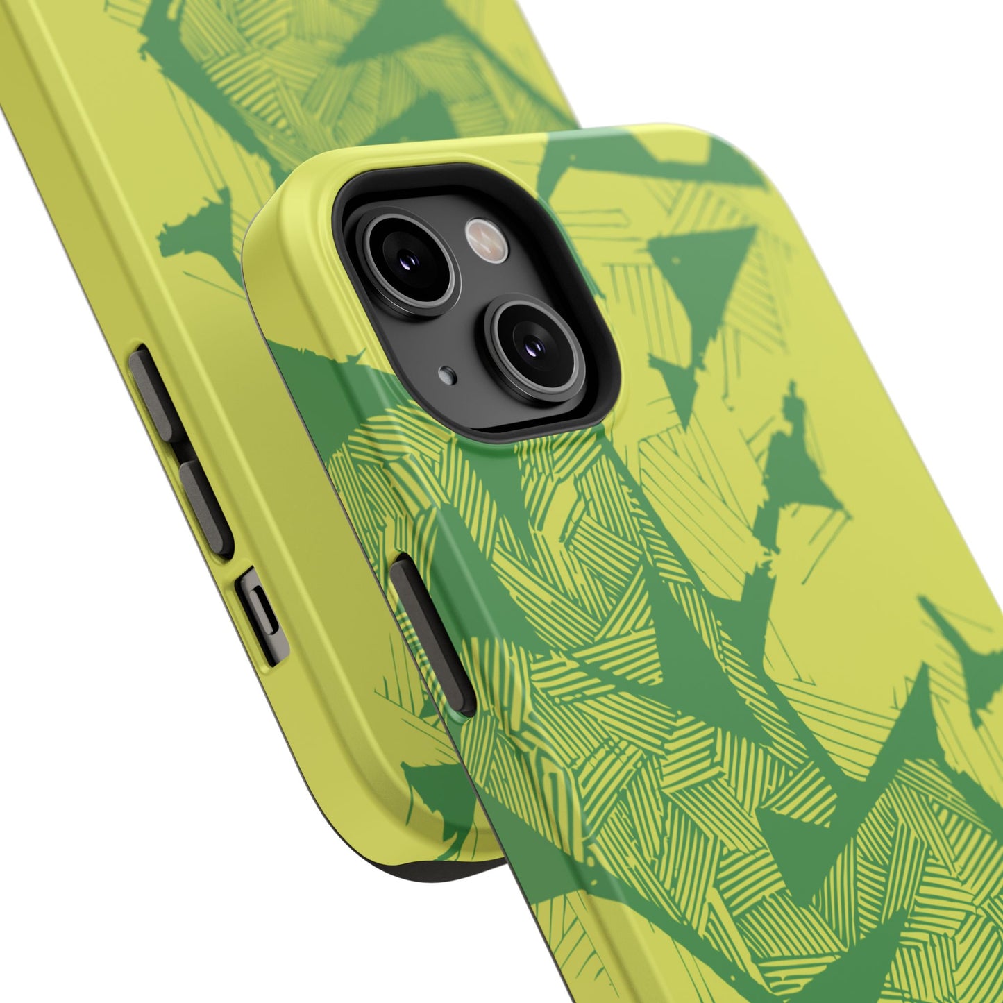 Electric Green and Gold Impact-Resistant Phone Case