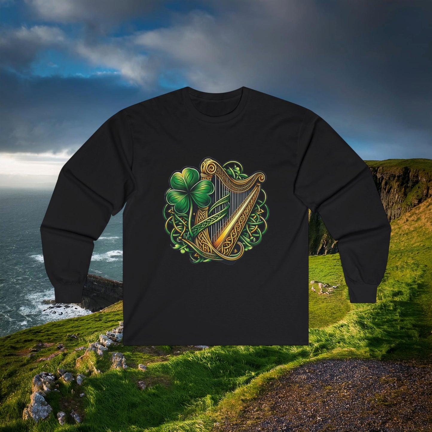 Irish Harp Long Sleeve Tee