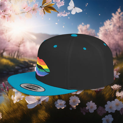 Rainbow Kiss Flat Bill Snapback
