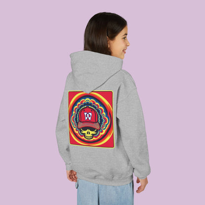 Psychedelic Funky W Skull Youth Hoodie
