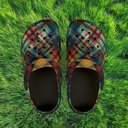Floral Plaid Kid's Foam Clogs