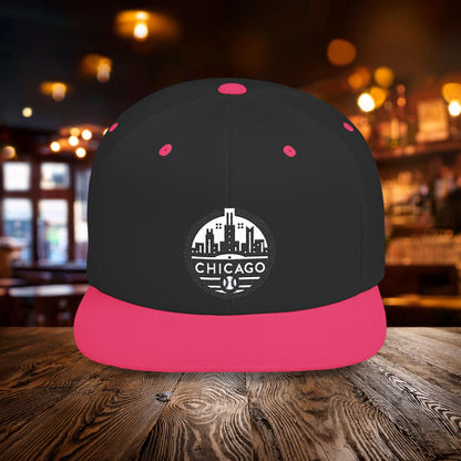 Chicago Black & White Baseball Flat Bill Snapback
