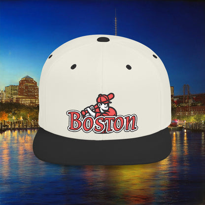 Boston Baseball Player Flat Bill Snapback