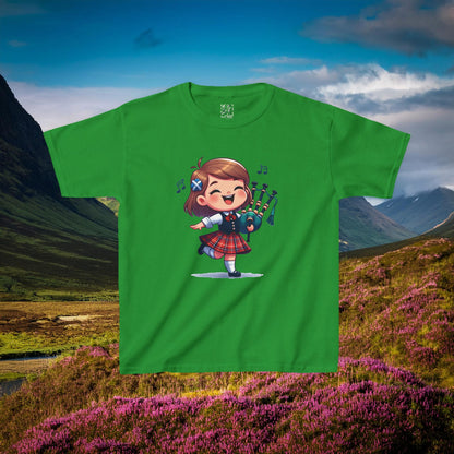 Scotland Piper Lassie Kids Tee
