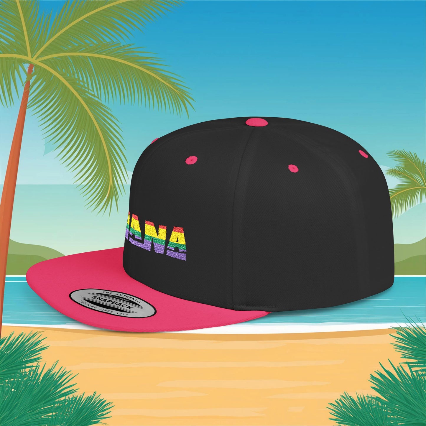 Rainbow Ohana Flat Bill Snapback