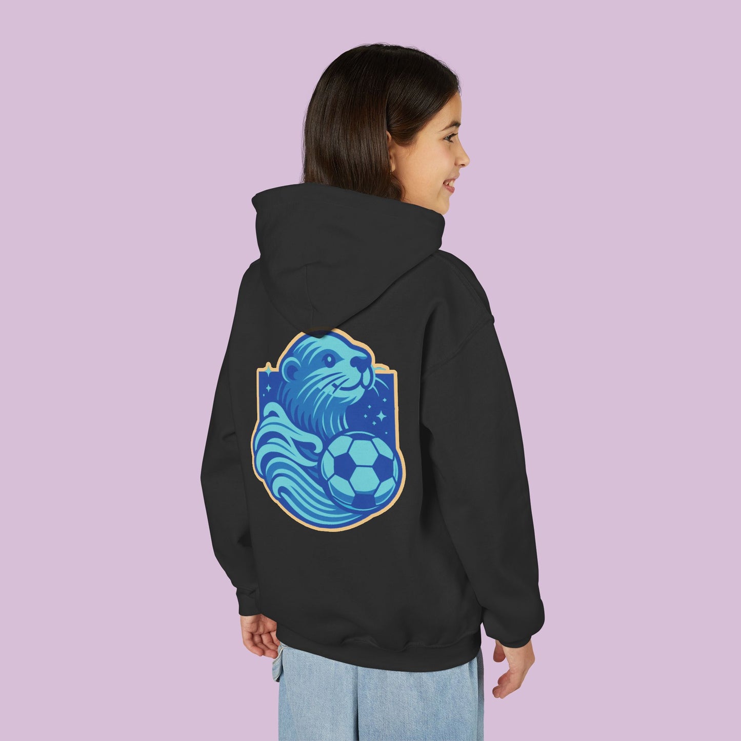 Sea Otter Soccer Logo Youth Hoodie