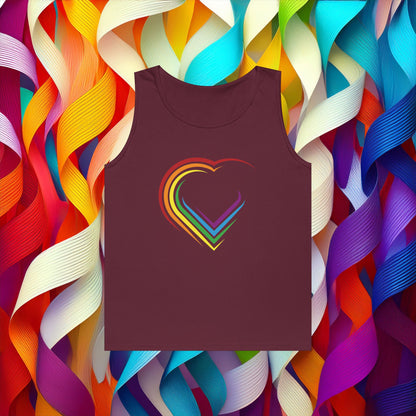 Rainbow Heart Unisex Tank Top