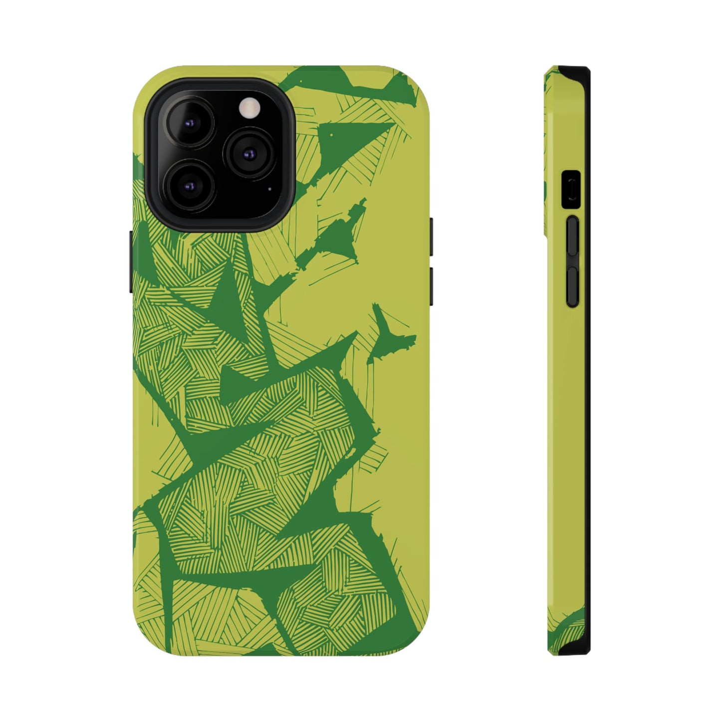 Electric Green and Gold Impact-Resistant Phone Case
