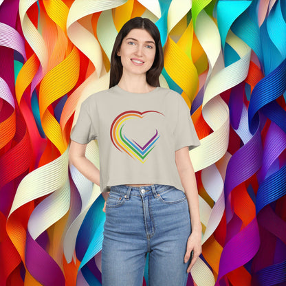 Rainbow Heart Women's Crop Tee