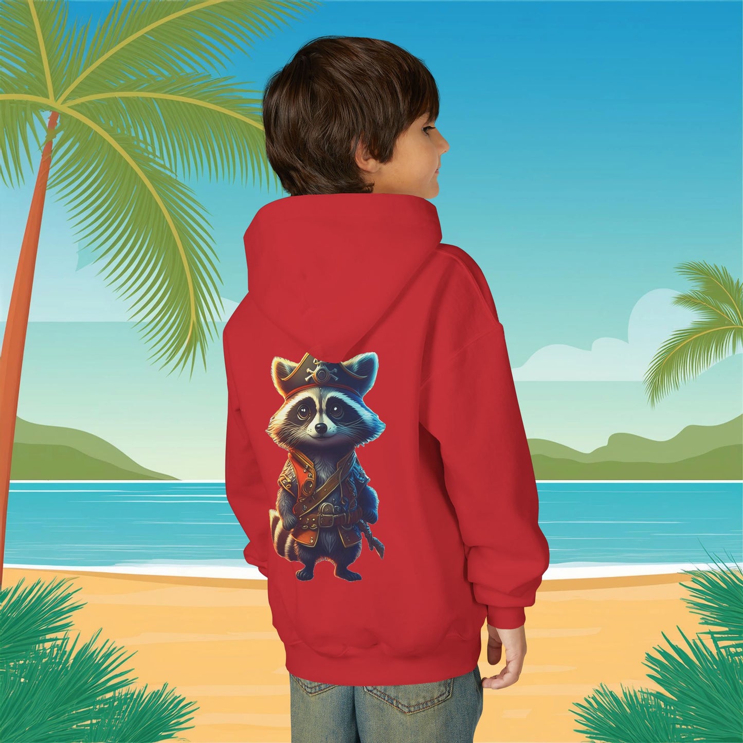 Raccoon Pirate Youth Hoodie