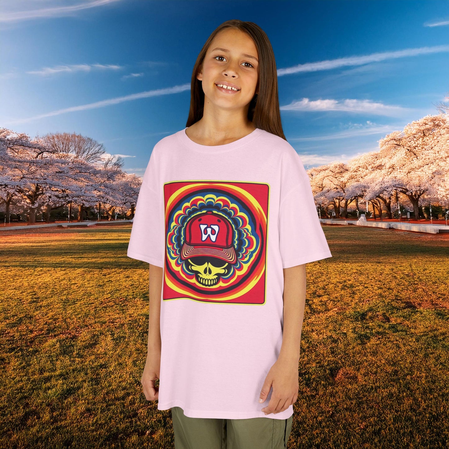 Psychedelic Funky W Skull Kids Tee