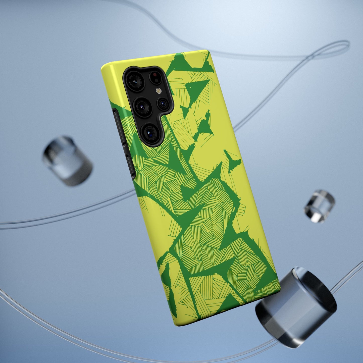 Electric Green and Gold Impact-Resistant Phone Case