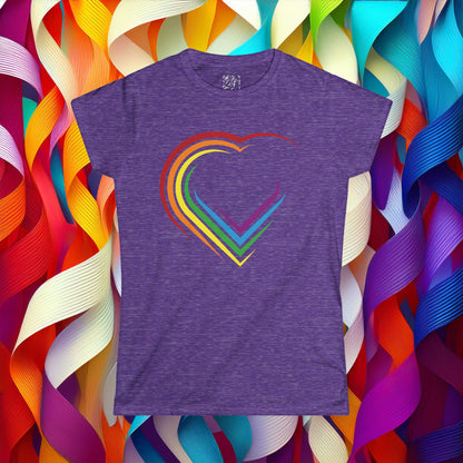 Rainbow Heart Women's Softstyle Tee