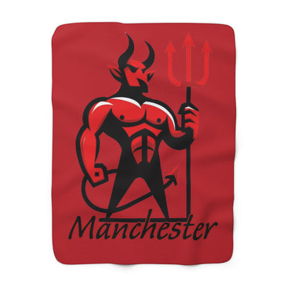 Red Devils Sherpa Fleece Blanket