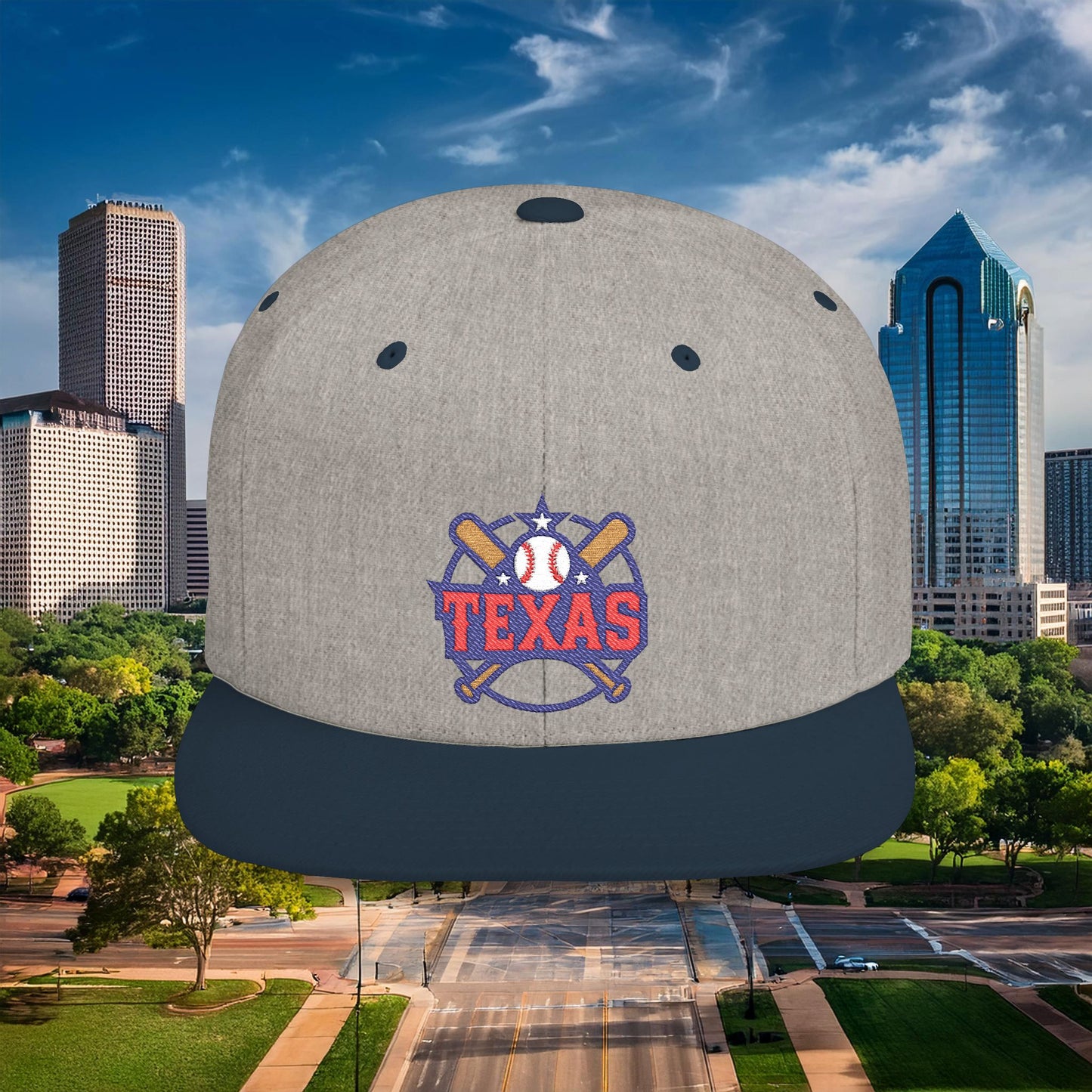 Texas Baseball Logo Flat Bill Snapback