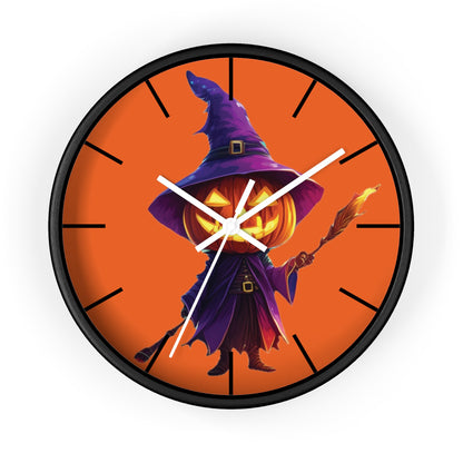 Pumpkin Wizard Wall Clock