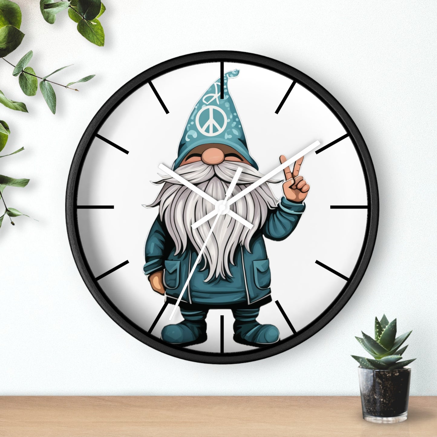 Peace Gnome Wall Clock